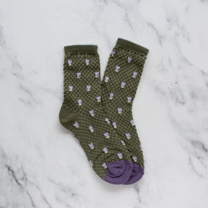 Embossed Flower Socks