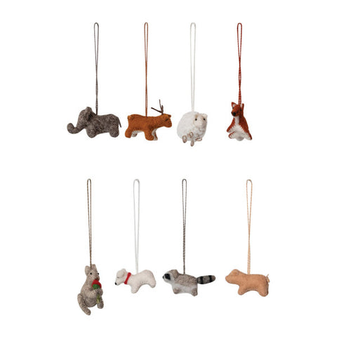 Mini Wool Felt Animal Ornament - 8 Styles