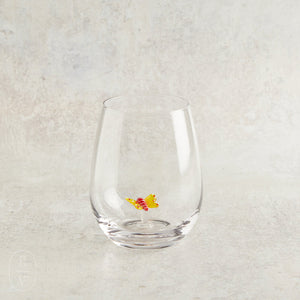 Stemless Wine Glass w/ Embedded Glass Figure