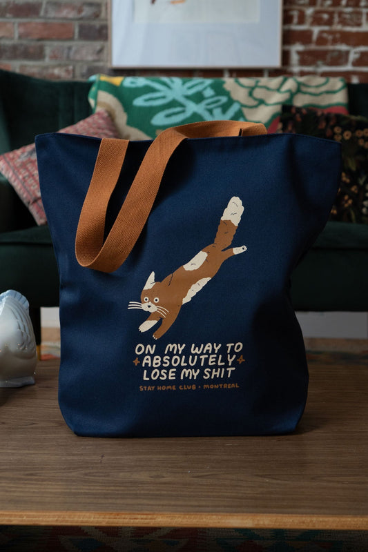 Lose My Shit (Cat) XL Zipper Tote