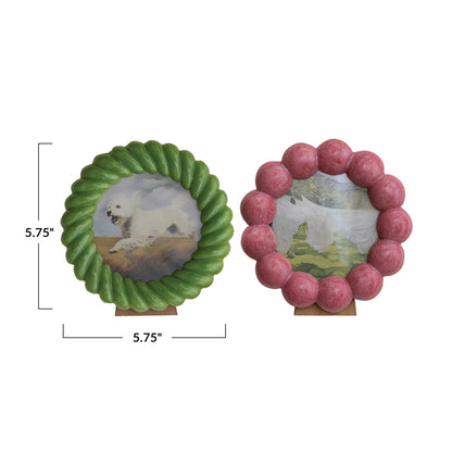 Green Twisted Resin Round Frame -  4x4