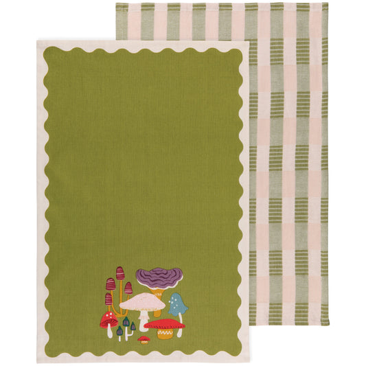 Mushroom Gems Dish Towels - Set of Two