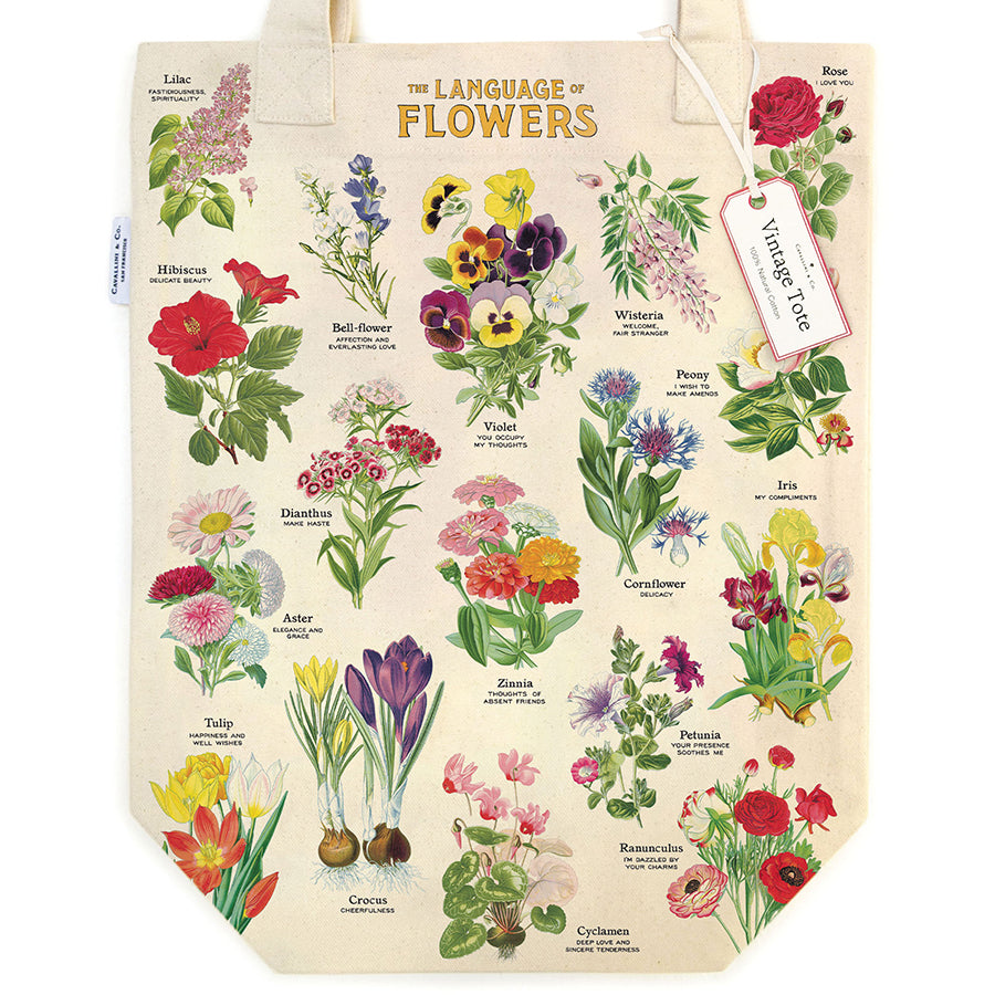 Cavallini Tote Bag - Language of Flowers