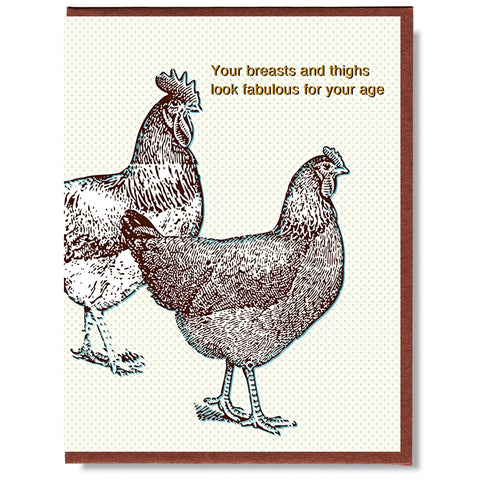 Fabulous Breasts and Thighs Birthday Card