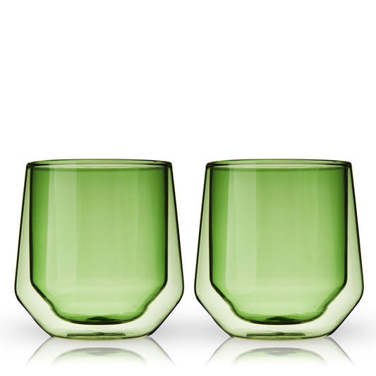 Emerald Double Walled Wine Glass Set