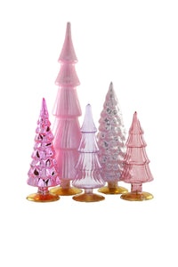 Rose Glass Trees - Set/5