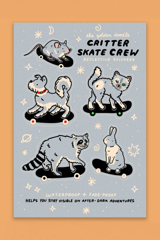 Critter Skate Crew Reflective Sticker Sheet