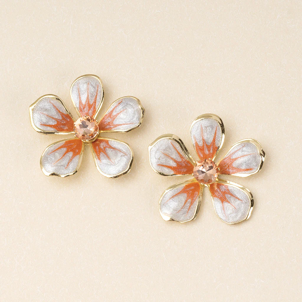 Enamel Flower Earring - Large