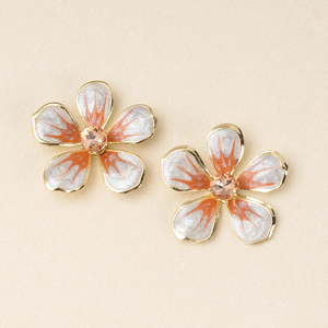 Enamel Flower Earring - Large