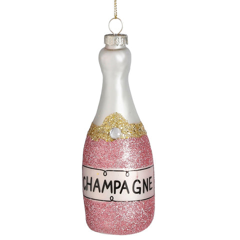 Pink Champagne - Vintage Glass Ornament