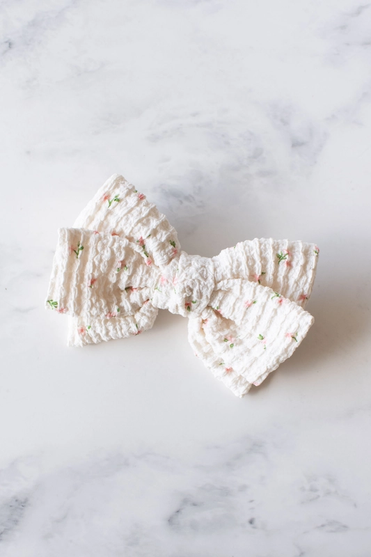 Cottage Bow Barrette - Pink