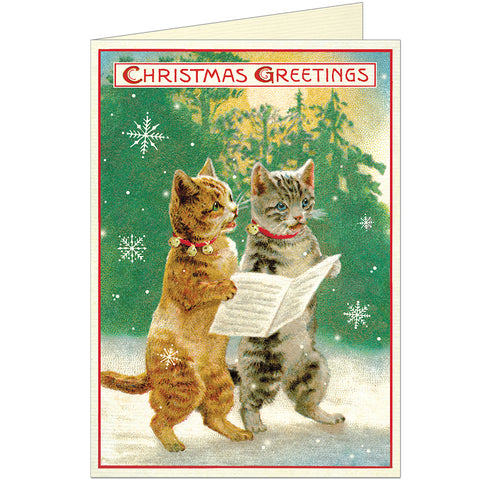 Vintage Christmas Cats Card