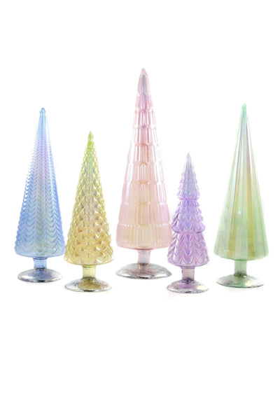 Iridescent Pastel Glass Trees - Set/5