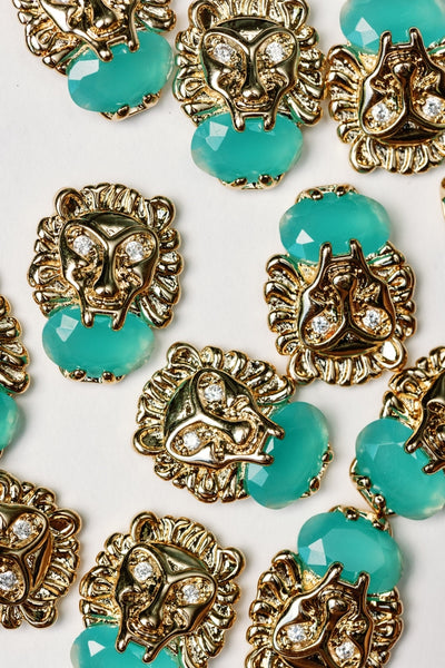 Turquoise Lion Studs