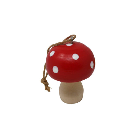 Red Wooden Mushroom Ornament