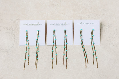 Gold Dotted Duster Earrings