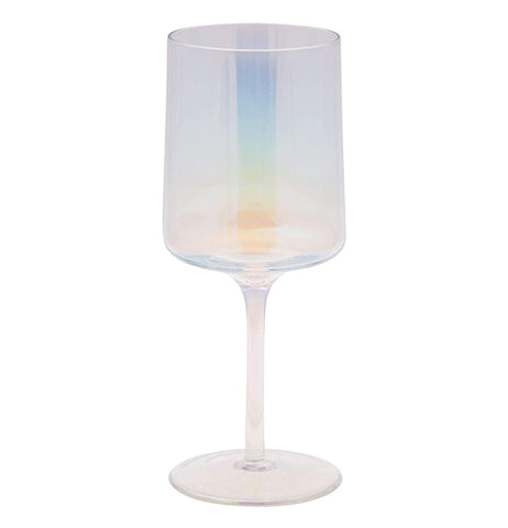 Mid Century Stemmed Wine Glass - Iridescent