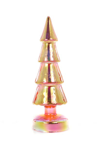 LED Iridescent Pink Glass Tree - 10"