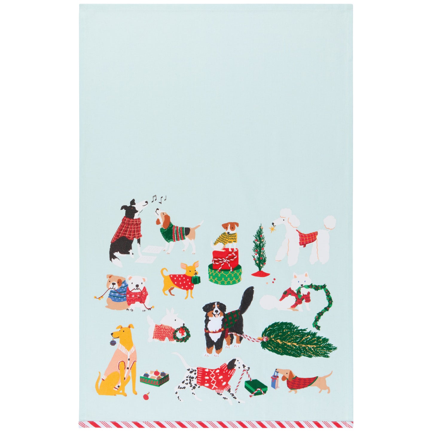 Holiday Hounds Christmas Dish Towel