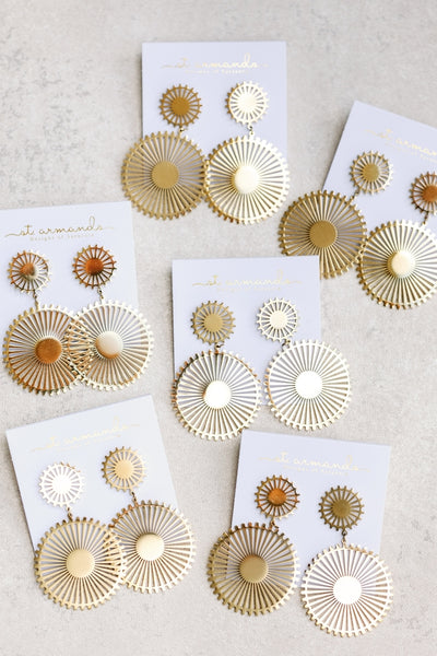 Gold Pinwheel Earrings