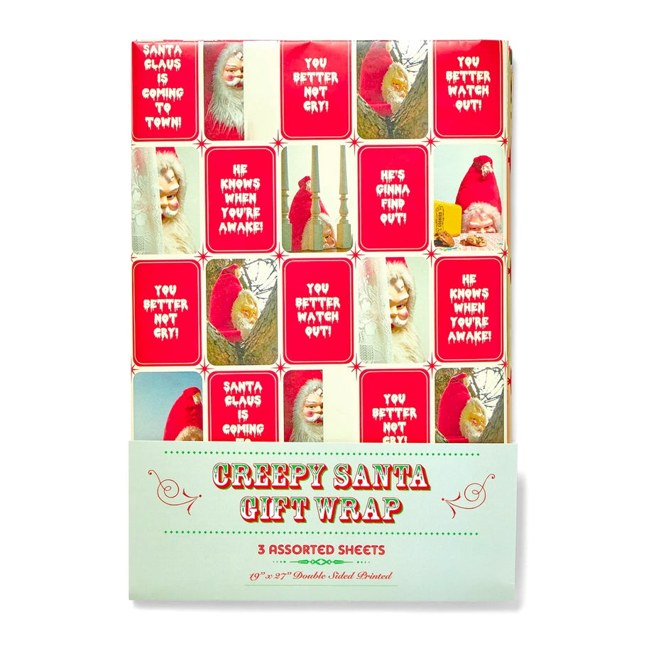 Creepy Santa Gift Wrap (or Poster) - Set/3