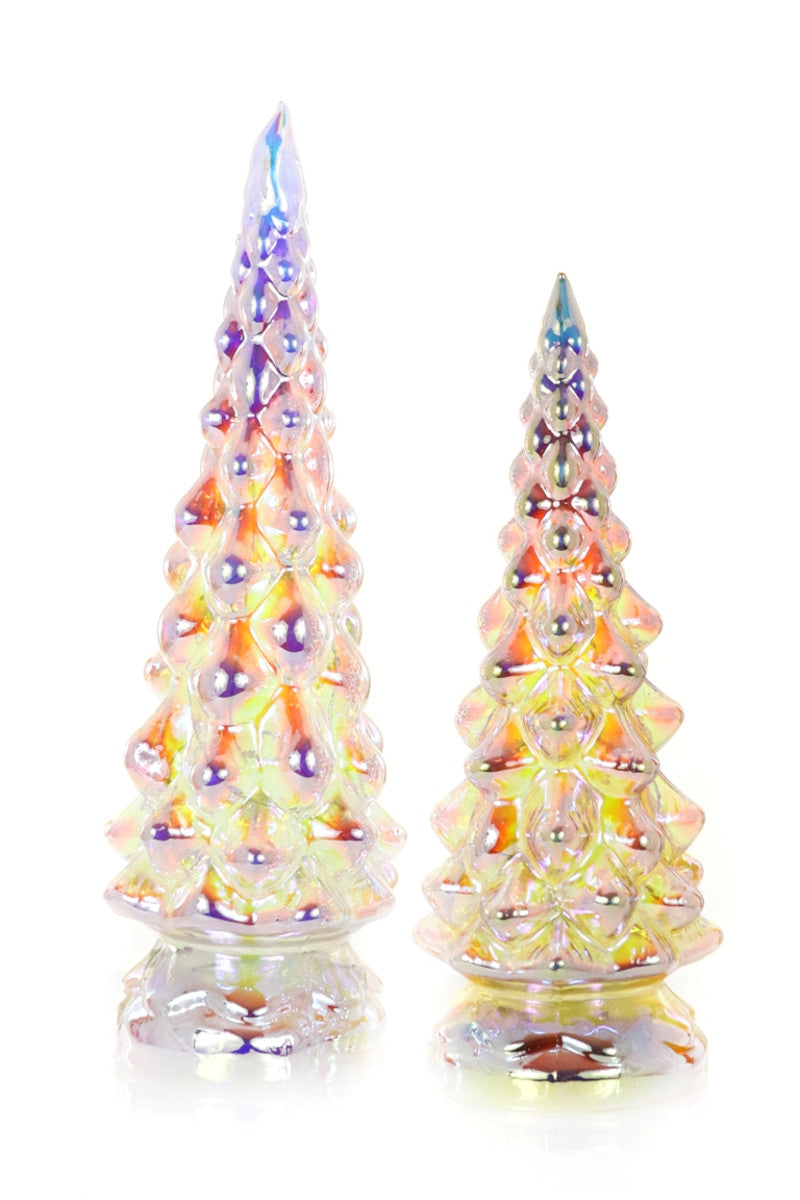 LED Gold Iridescent Glass Tree - 2 sizes