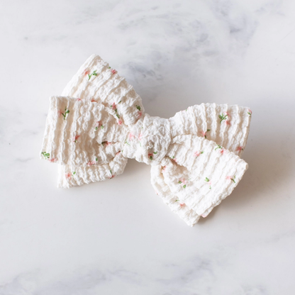 Cottage Bow Barrette - Pink