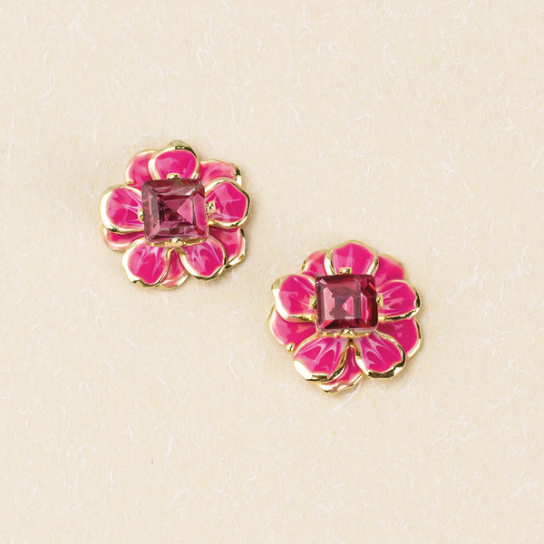 Enamel Flower Earring - Small