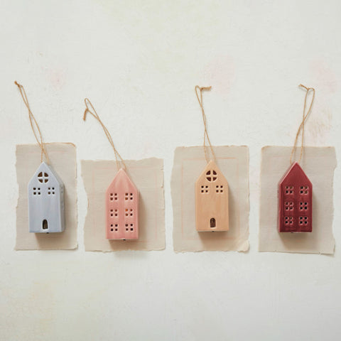 LED Stoneware Monochrome House Ornament - 4 Styles