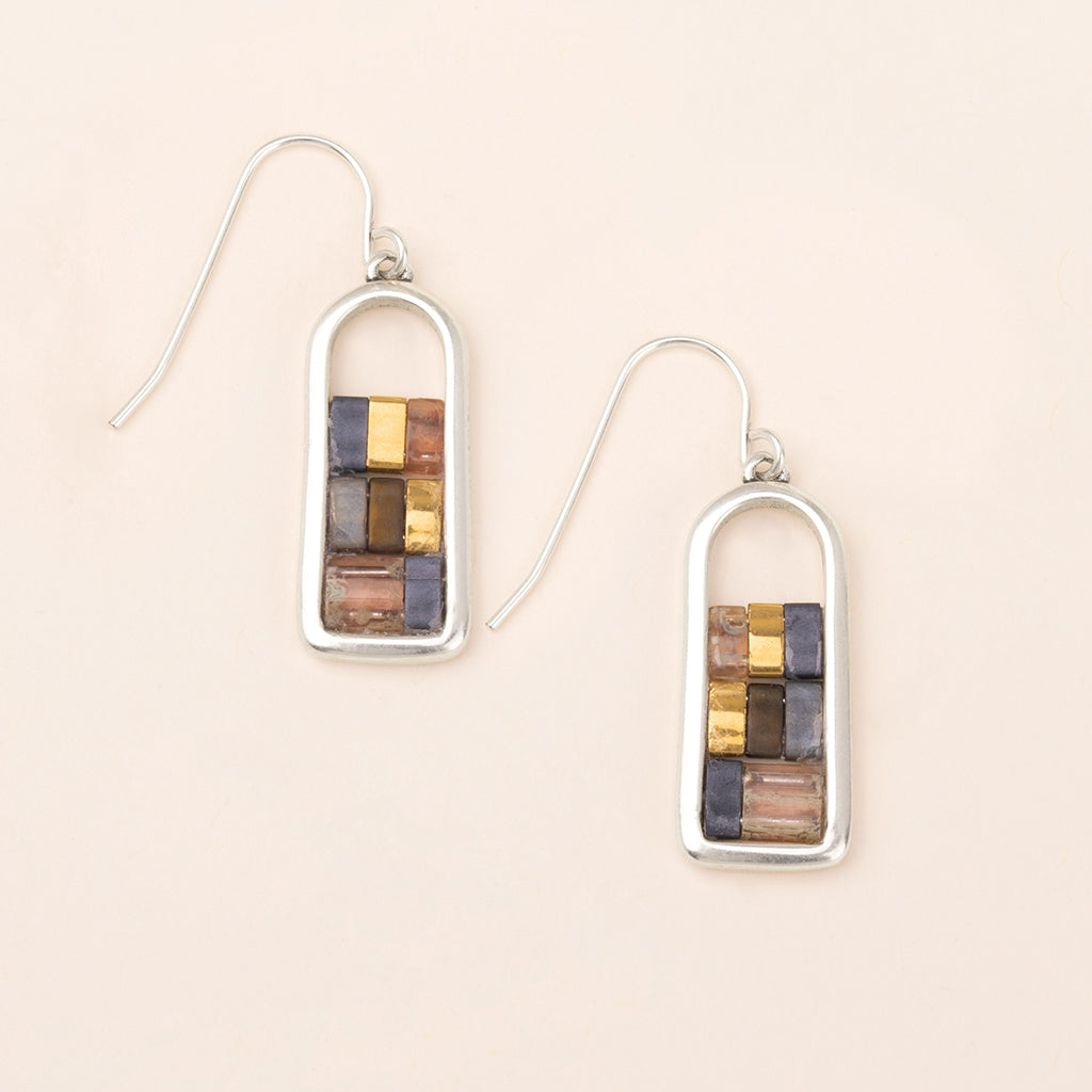 Miyuki Frame Silver Earrings