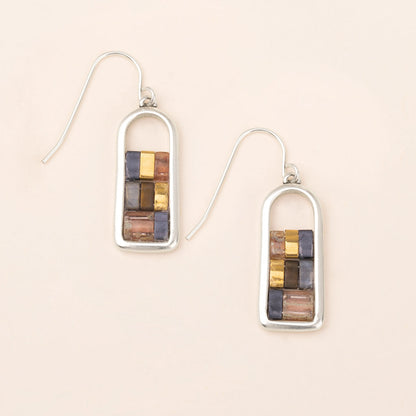 Miyuki Frame Silver Earrings
