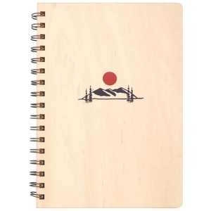 Mountain Sunrise Wood Spiral Notebook - Small