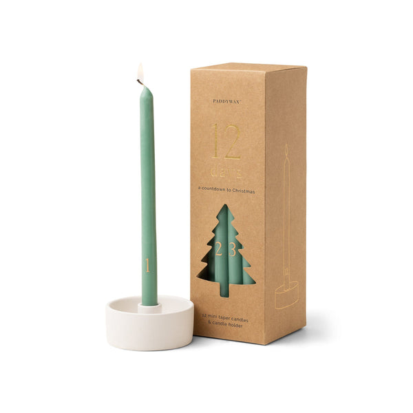 Christmas Countdown Mini Taper Candle Set