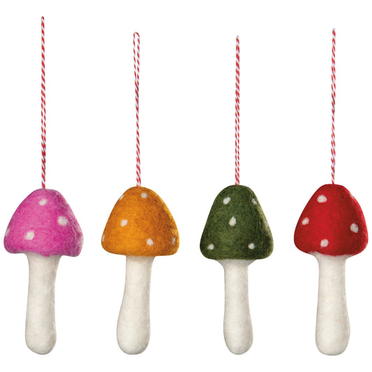 Toadstool Felt Ornament - 4 Colors