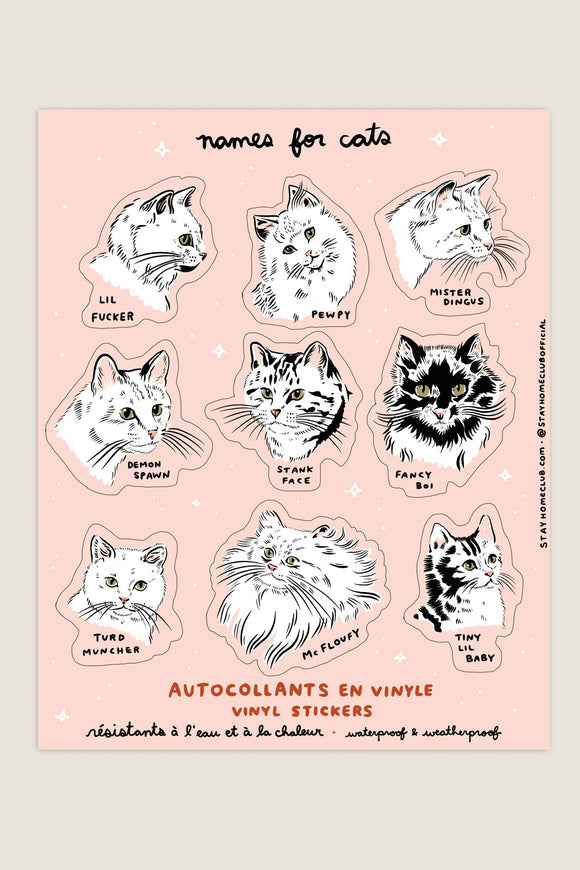 Names for Cats Mega Sticker Sheet