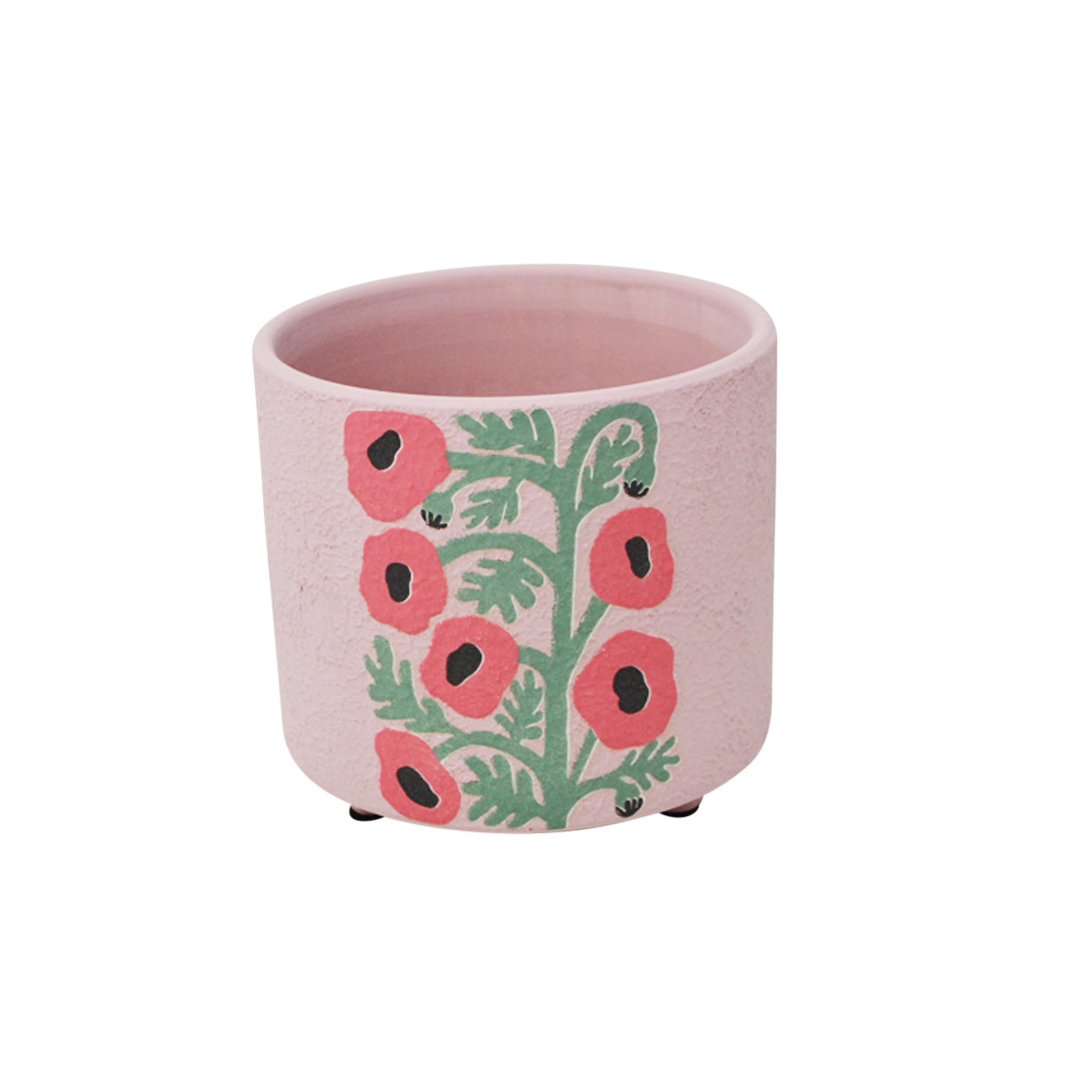 Painted Pot w/Floral Pattern - Echinacea
