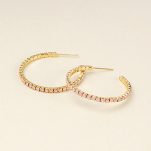 Rhinestone Hoop Earring - Small