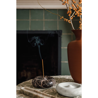 Emperador Marble Round Incense Holder