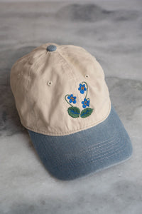 Blue Blooms - Two Tone Dad Hat