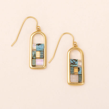 Miyuki Frame Gold Earrings