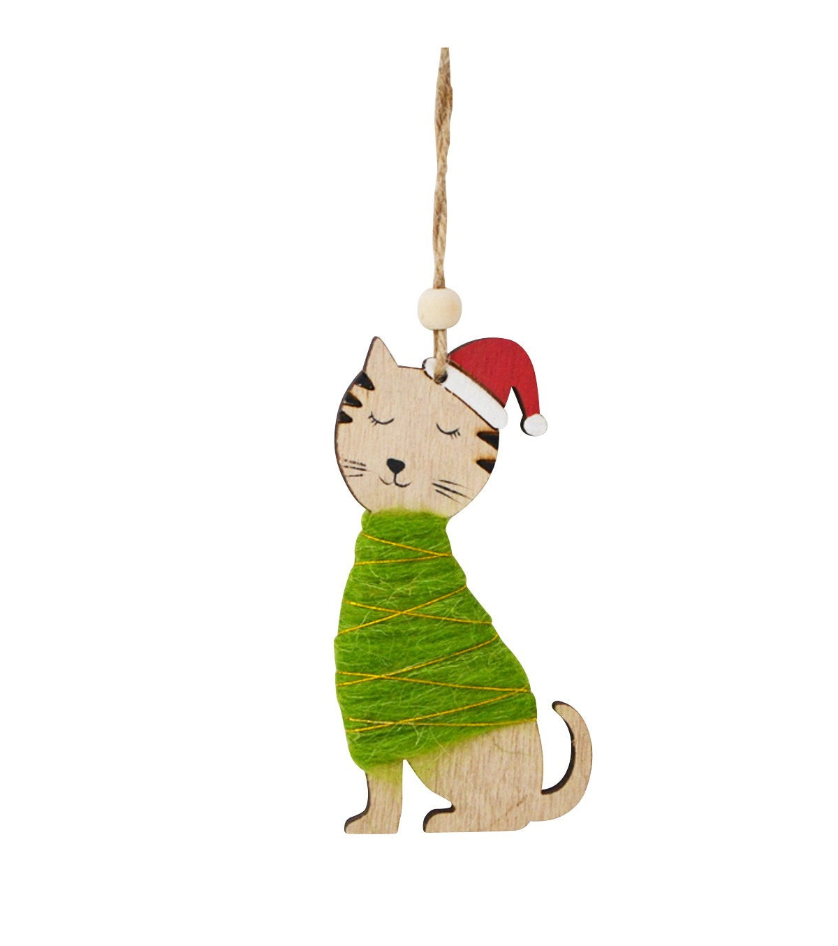 Wooden Cat Ornament