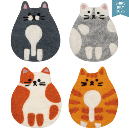 Cat Club Felt Coasters