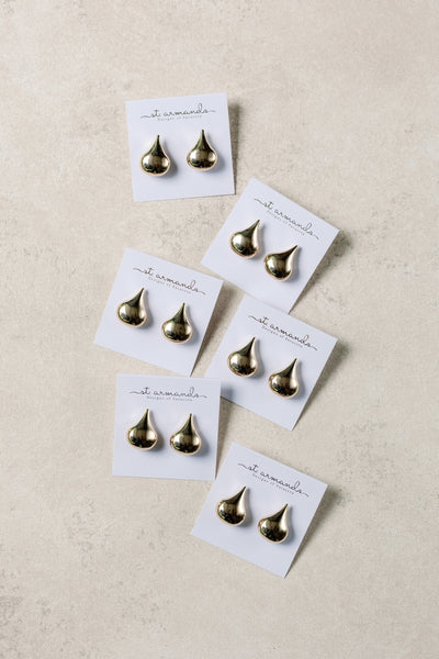 Gold Teardrop Studs