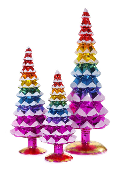 Vibrant Rainbow Glass Trees - 3 Sizes