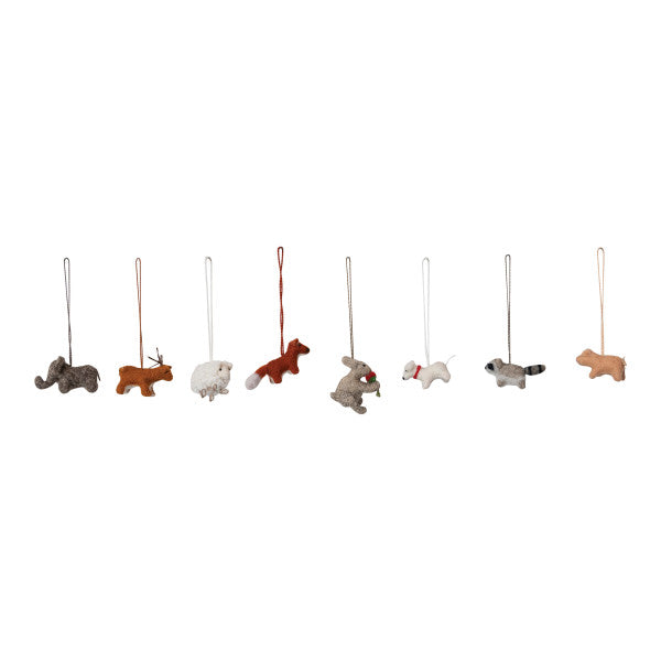 Mini Wool Felt Animal Ornament - 8 Styles