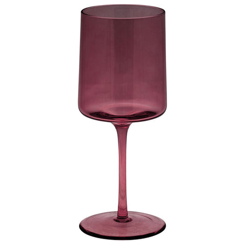 Mid Century Stemmed Wine Glass - Garnet