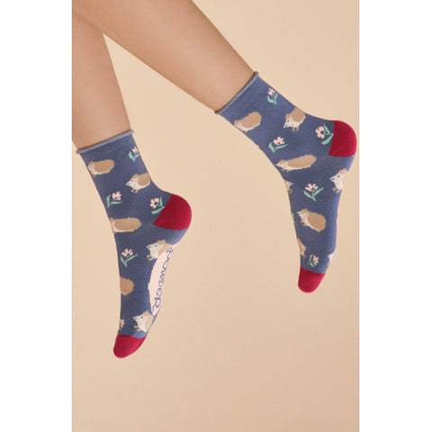 Ankle Sock - Hedgehogs Navy