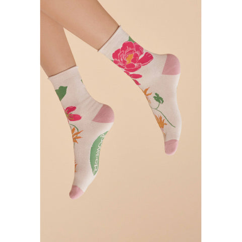 Ankle Sock - Tropical Flora Coconut