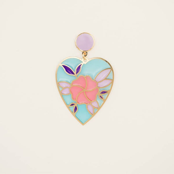 Floral Heart Translucent Earrings