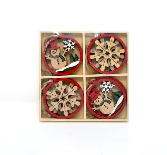 Snowman + Snowflake Ornament Duo Set/8